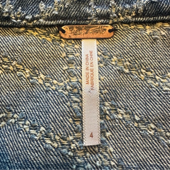 Free People denim motorcycle jacket - Picture 10 of 11